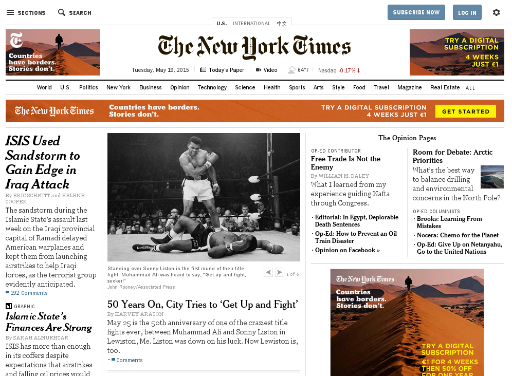 Página web del New York Times